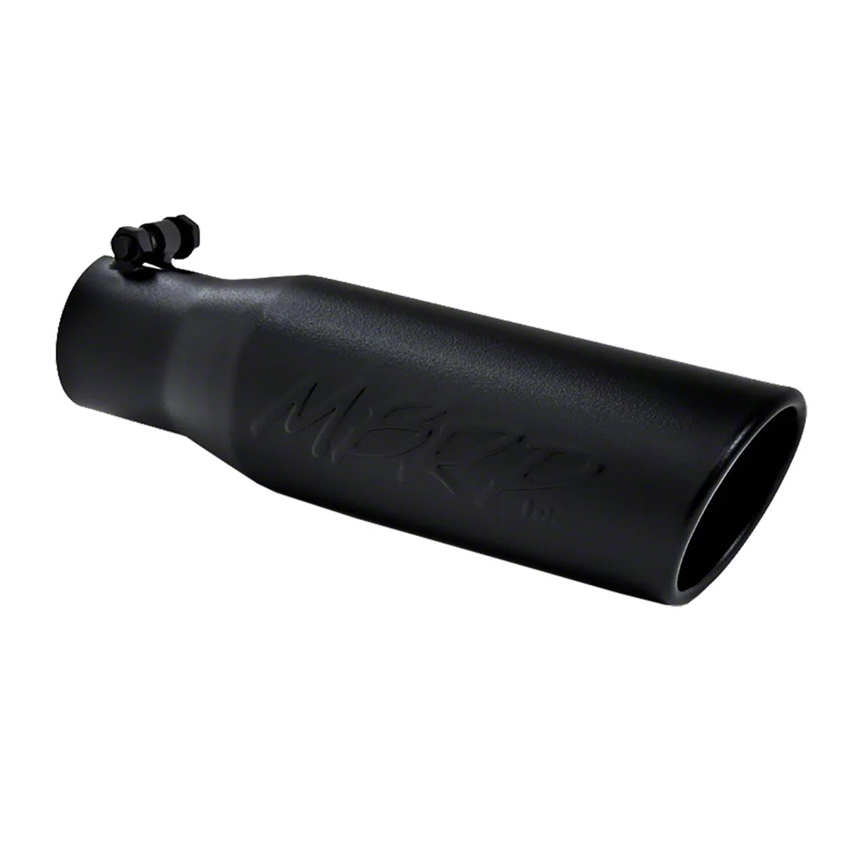 MBRP Angled Cut Rolled End Exhaust Tip; 3.50-Inch; Black (Fits 2.50-Inch Tailpipe)