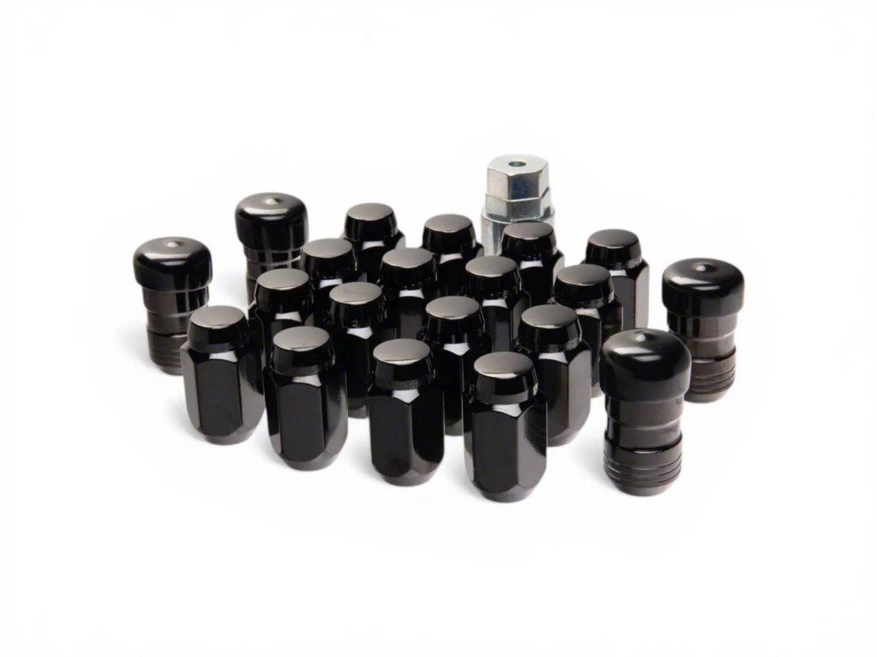 McGard Black Wheel Installation Lug Nut Kit; 14mm x 1.5; Set of 20 (20-26 Corvette C8)