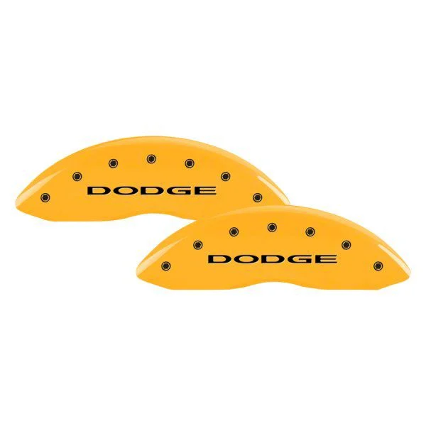 MGP Brake Caliper Covers with Dodge Logo; Yellow; Front and Rear (2010 RAM 2500)