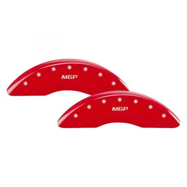 MGP Brake Caliper Covers with MGP Logo; Red; Front and Rear (11-19 Sierra 2500 HD)