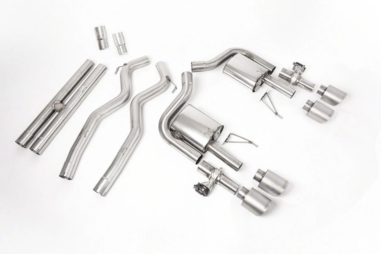 Milltek Active Valve Cat-Back Exhaust System with H-Pipe and Brushed Titanium Tips (21-26 Mustang Dark Horse, Mach 1)