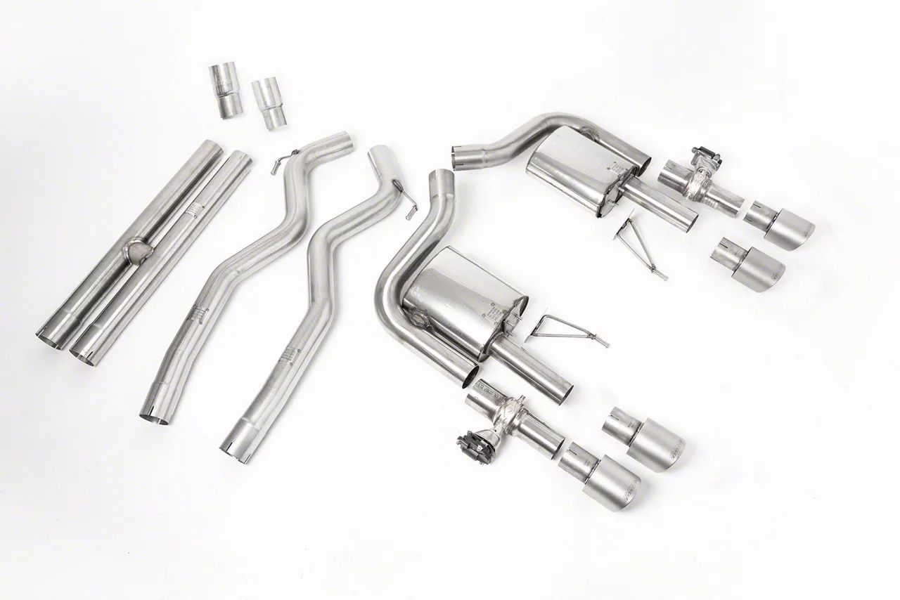 Milltek Active Valve Cat-Back Exhaust System with H-Pipe and Brushed Titanium Tips (24-26 Mustang GT Fastback w/ Active Exhaust)