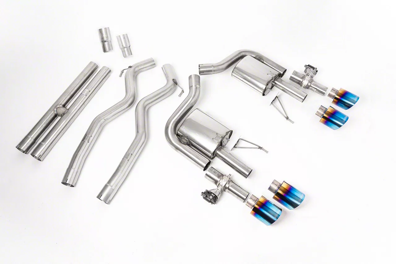 Milltek Active Valve Cat-Back Exhaust System with H-Pipe and Burnt Titanium Tips (21-26 Mustang Dark Horse, Mach 1)