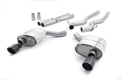 Milltek Dual Outlet Non-Resonated Cat-Back Exhaust System with Cerakote Black Tips (15-17 Mustang GT Fastback)