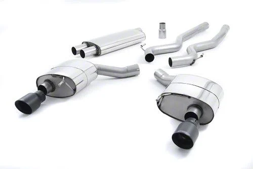 Milltek Dual Outlet Resonated Cat-Back Exhaust System with Cerakote Black Tips (15-23 EcoBoost Mustang Fastback w/o Active Exhaust)