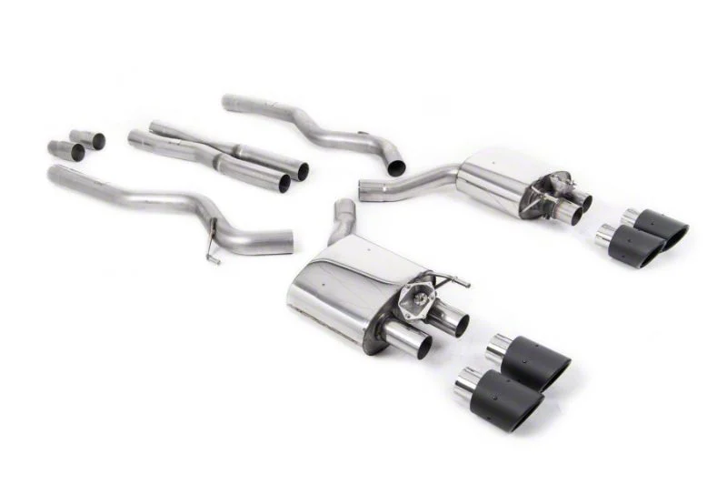 Milltek Quad Outlet Cat-Back Exhaust System with Carbon Fiber Tips (18-23 Mustang GT Fastback w/o Active Exhaust)