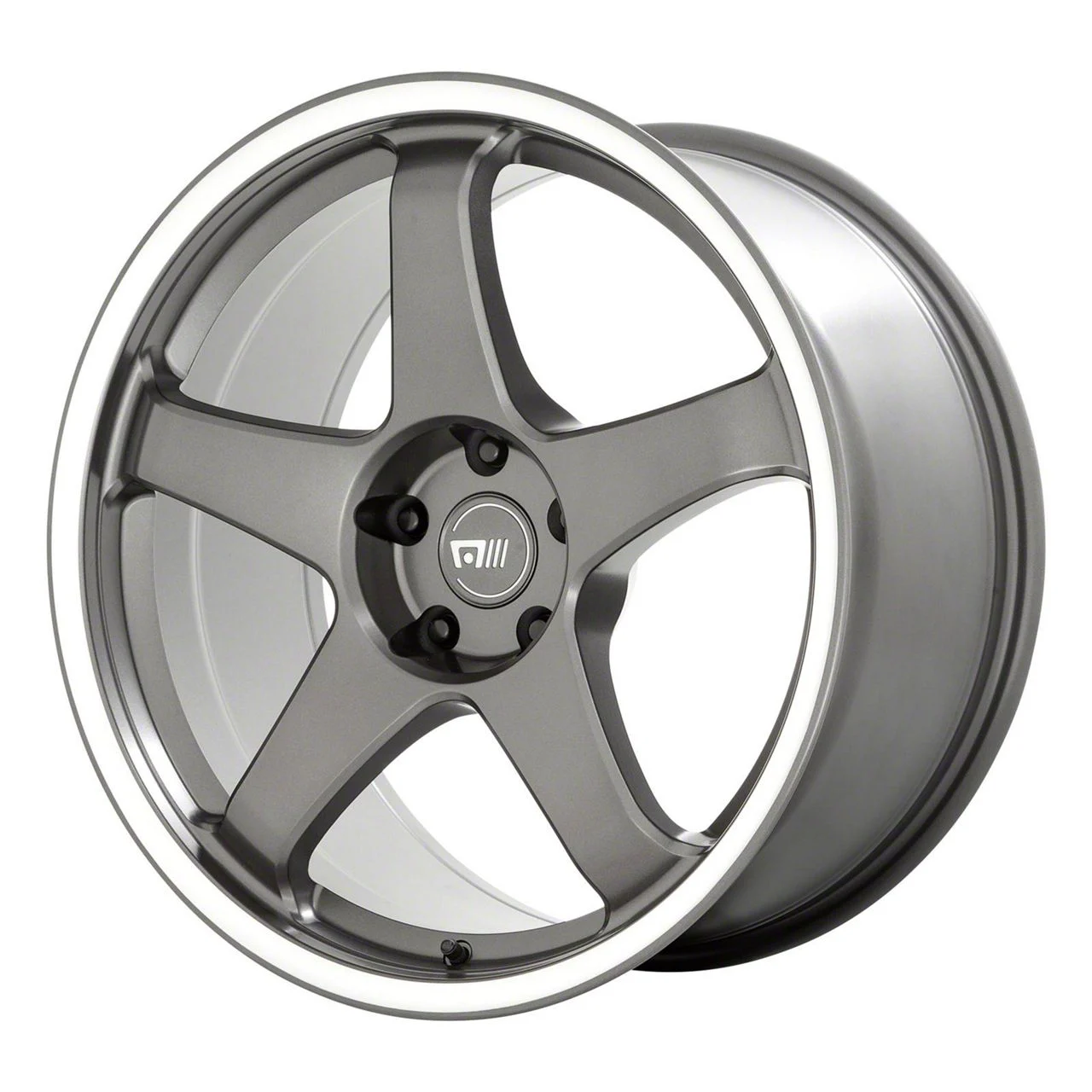 Motegi CS5 Gunmetal with Machined Lip Wheel; 19x8.5; 42mm Offset (21-26 Mustang Mach-E)