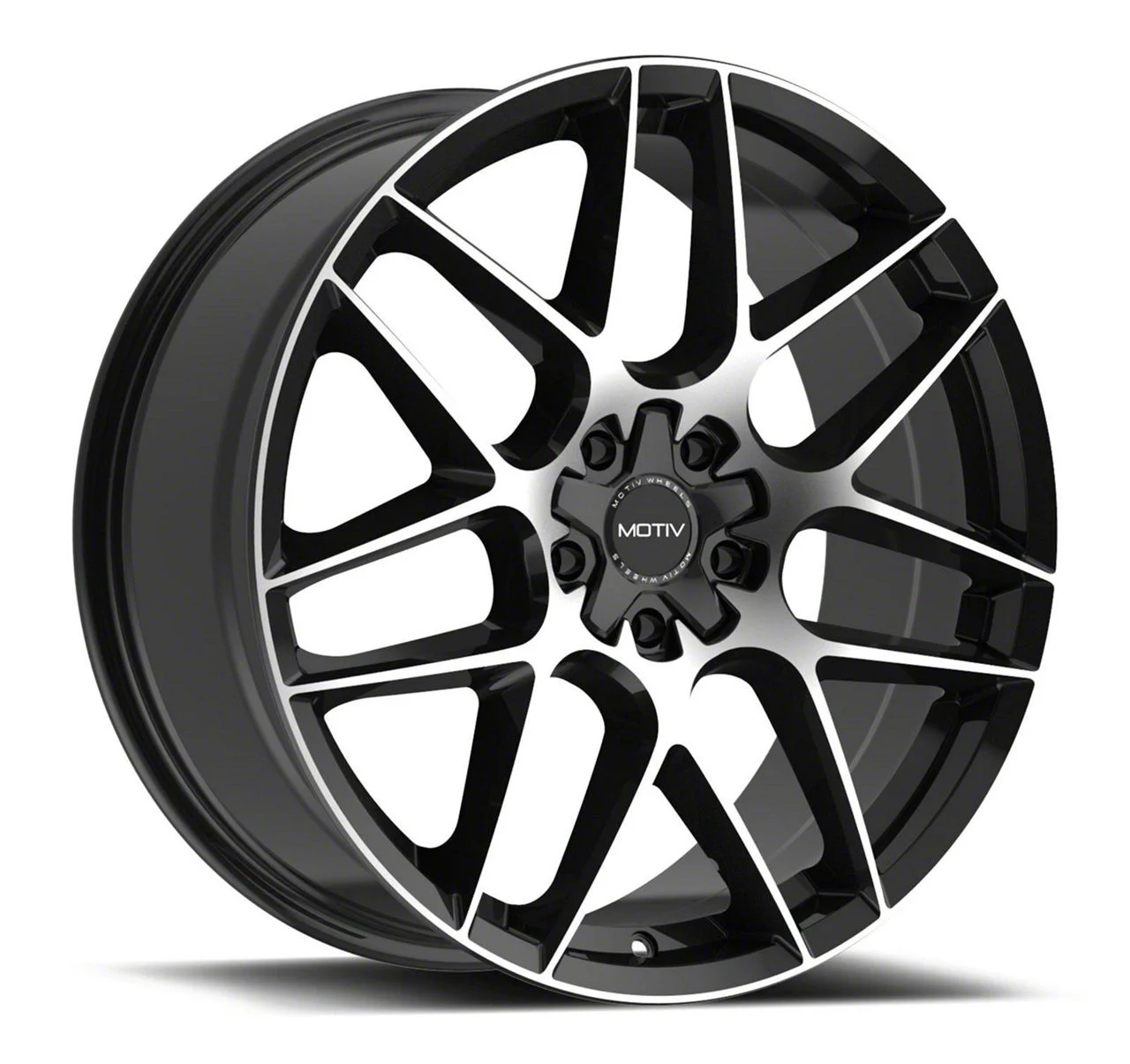 Motiv Foil Gloss Black Machined Wheel; 20x8.5; 20mm Offset (11-23 RWD Charger, Excluding Widebody)