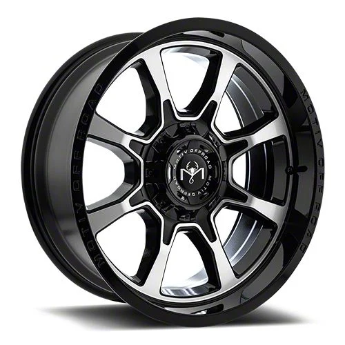 Motiv Offroad Glock Gloss Black Machined 6-Lug Wheel; 20x10; -12mm Offset (07-14 Tahoe)