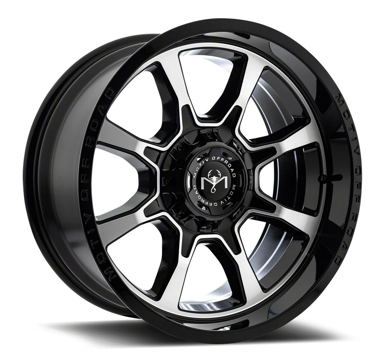 Motiv Offroad Glock Gloss Black with Chrome Accents 6-Lug Wheel; 18x9; 18mm Offset (07-13 Sierra 1500)