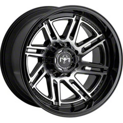 Motiv Offroad Millenium Series Gloss Black with Chrome Accents 6-Lug Wheel; 17x9; 0mm Offset (07-13 Sierra 1500)