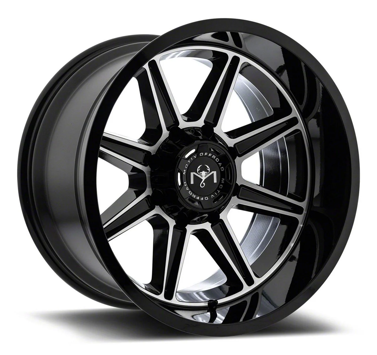 Motiv Offroad Balast Gloss Black with Chrome Accents 6-Lug Wheel; 18x9; 18mm Offset (14-18 Sierra 1500)