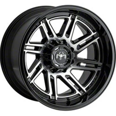 Motiv Offroad Millenium Series Gloss Black with Chrome Accents 6-Lug Wheel; 20x12; -44mm Offset (14-18 Sierra 1500)