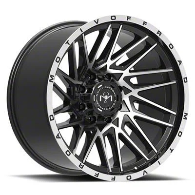 Motiv Offroad Mutant Gloss Black with Chrome Accents 6-Lug Wheel; 20x9; 18mm Offset (14-18 Sierra 1500)