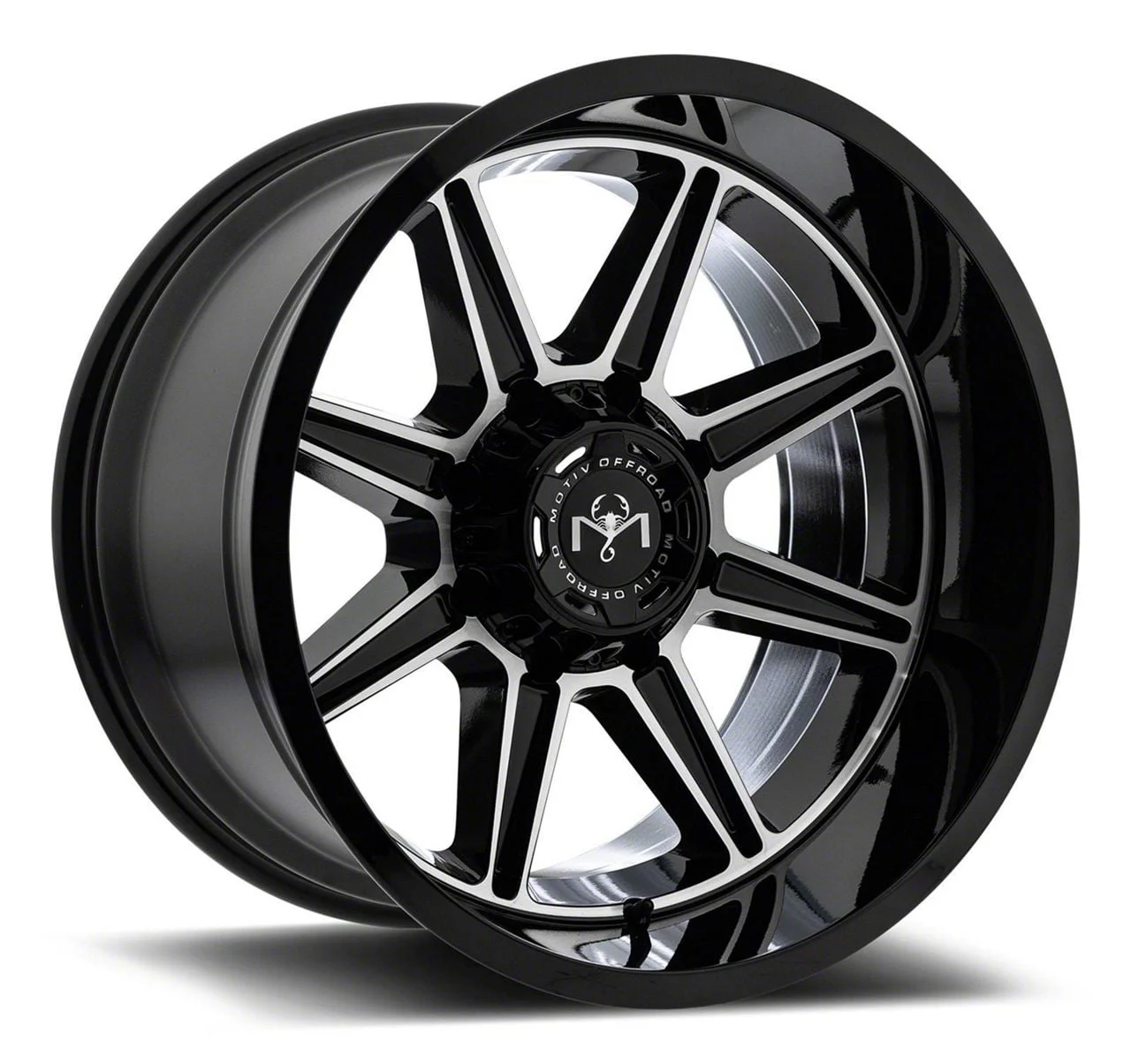 Motiv Offroad Balast Gloss Black with Chrome Accents 6-Lug Wheel; 20x12; -44mm Offset (21-26 Tahoe)