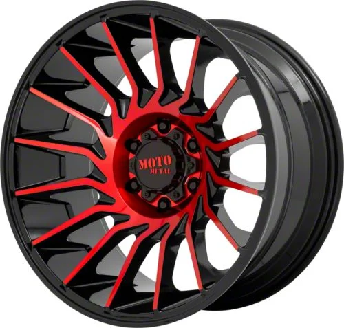 Moto Metal MO807 Gloss Black Machined with Red Tint 6-Lug Wheel; 22x10; -18mm Offset (15-20 Tahoe)