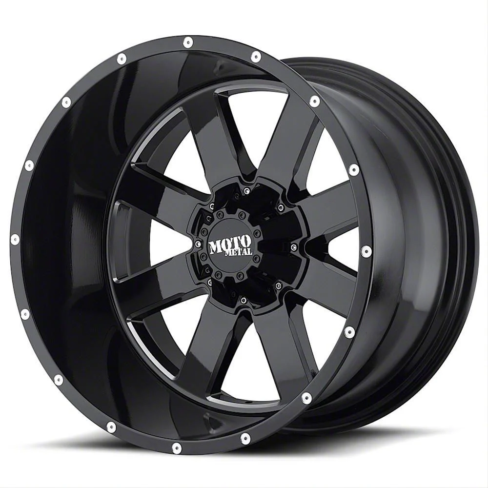 Moto Metal MO962 Gloss Black Milled 6-Lug Wheel; 18x12; -44mm Offset (15-20 Tahoe)
