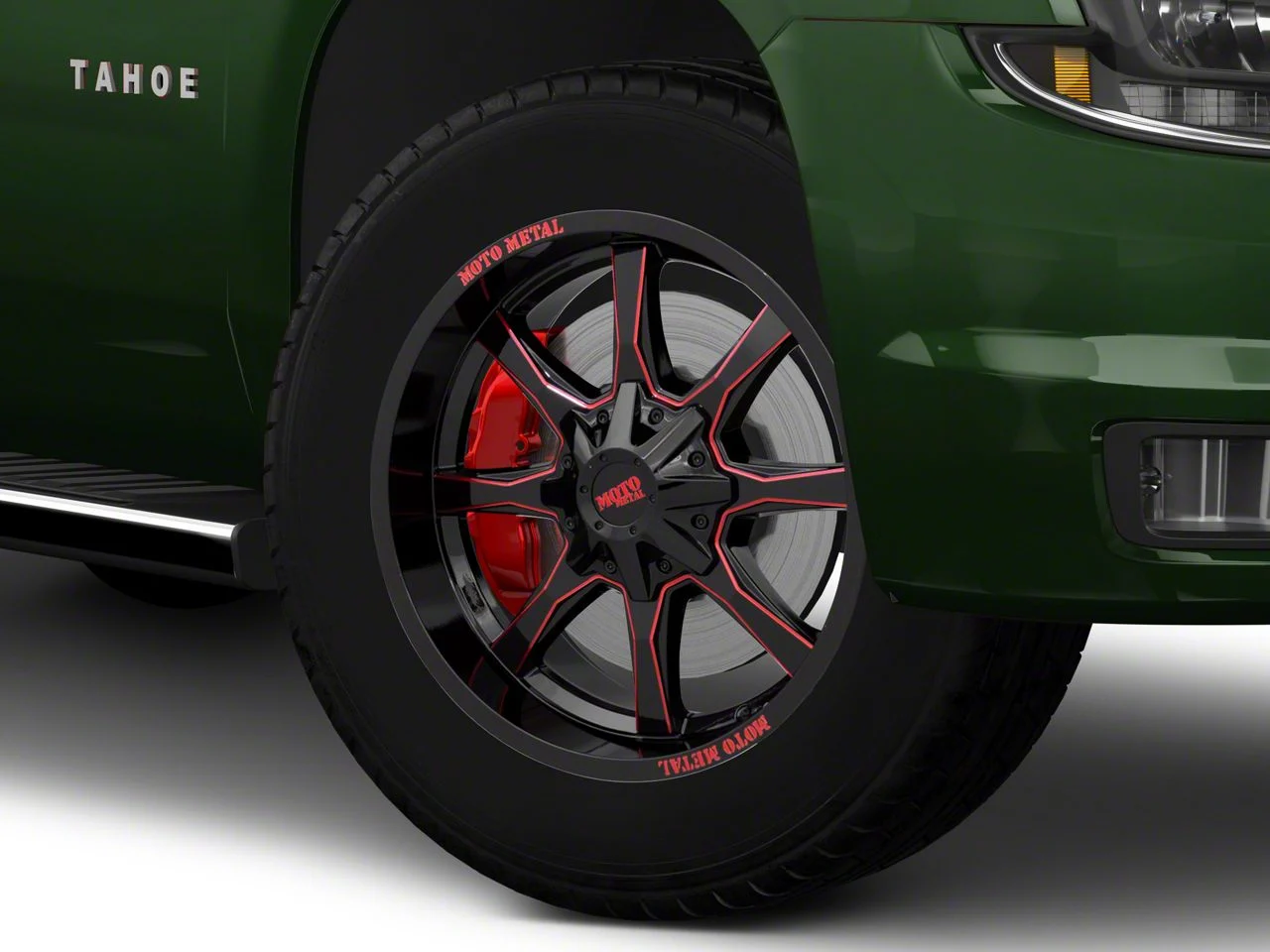 Moto Metal MO970 Gloss Black Milled with Red Tint 6-Lug Wheel; 20x10; -18mm Offset (15-20 Tahoe)