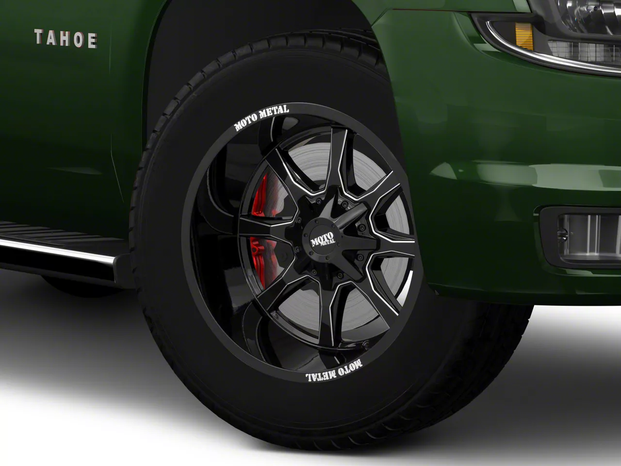 Moto Metal MO970 Gloss Black with Milled Spoke 6-Lug Wheel; 20x10; 12mm Offset (15-20 Tahoe)