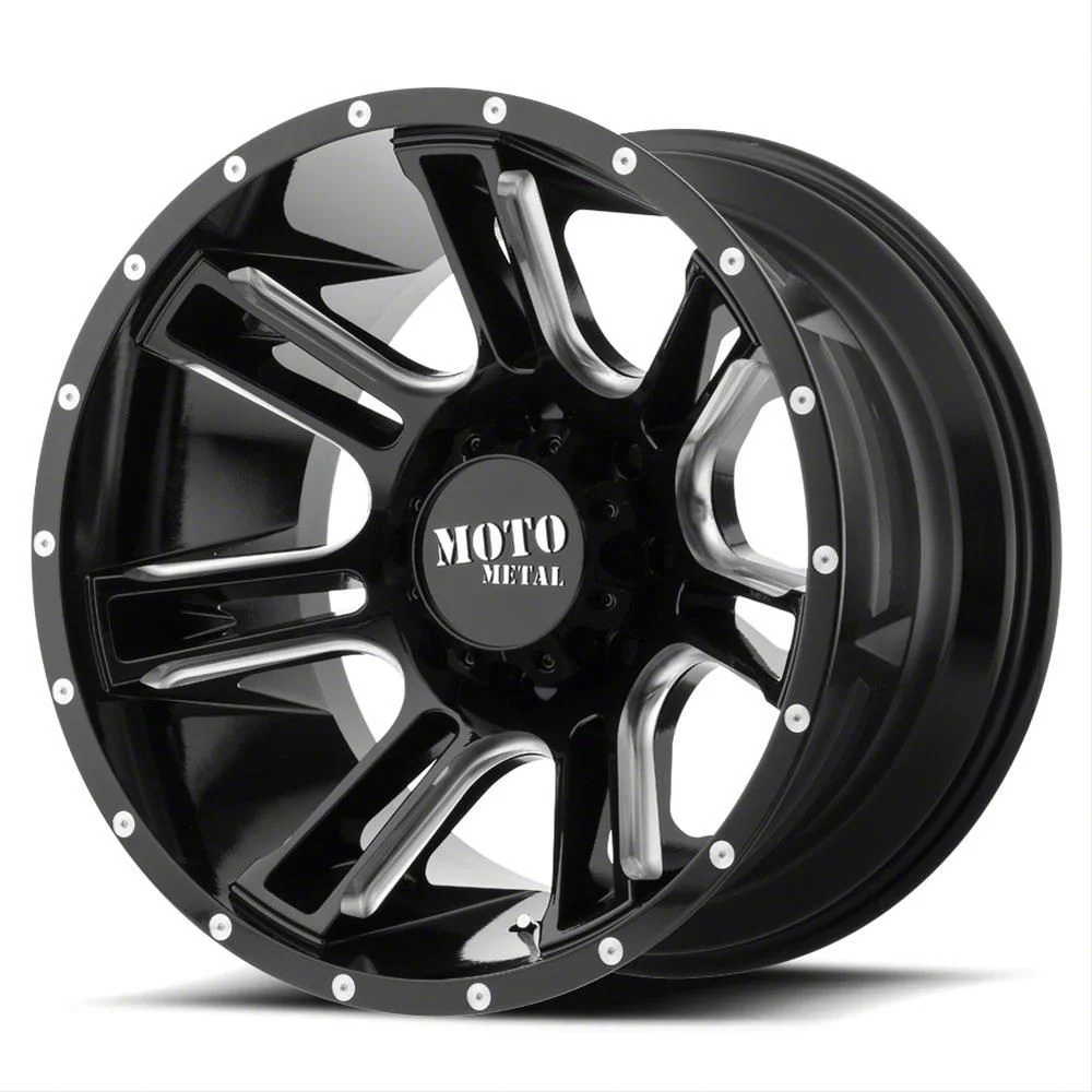 Moto Metal MO982 Amp Gloss Black Milled 6-Lug Wheel; 20x9; 0mm Offset (15-20 Tahoe)