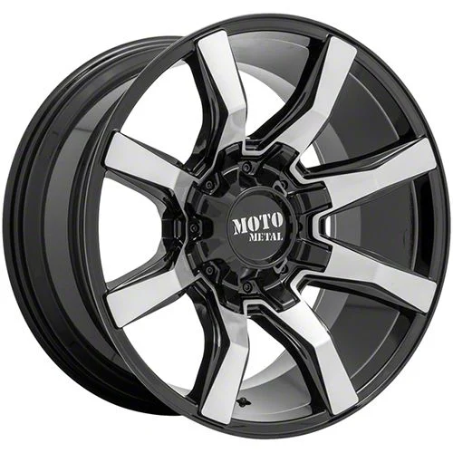 Moto Metal Spider Gloss Black Machined 6-Lug Wheel; 20x9; 0mm Offset (15-20 Tahoe)