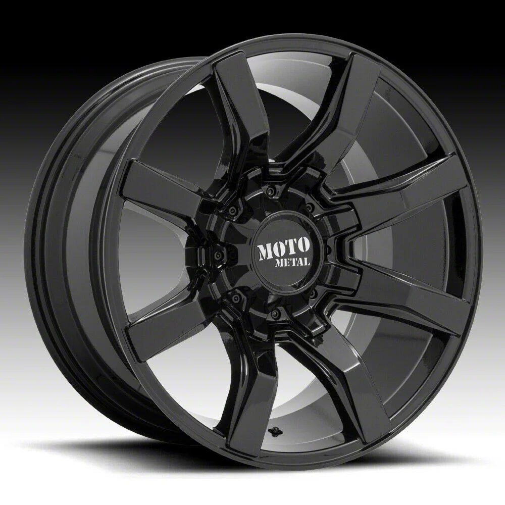 Moto Metal MO804 Spider Gloss Black 8-Lug Wheel; 20x10; 12mm Offset (20-26 Sierra 2500 HD)
