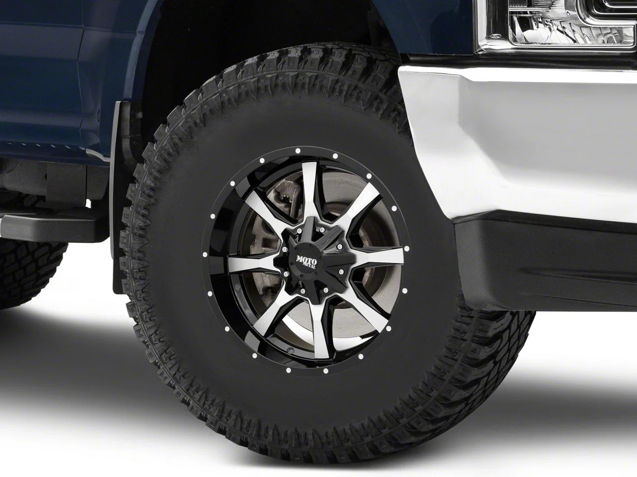 Moto Metal MO970 Gloss Black Machined 8-Lug Wheel; 17x9; -12mm Offset (17-22 F-350 Super Duty SRW)