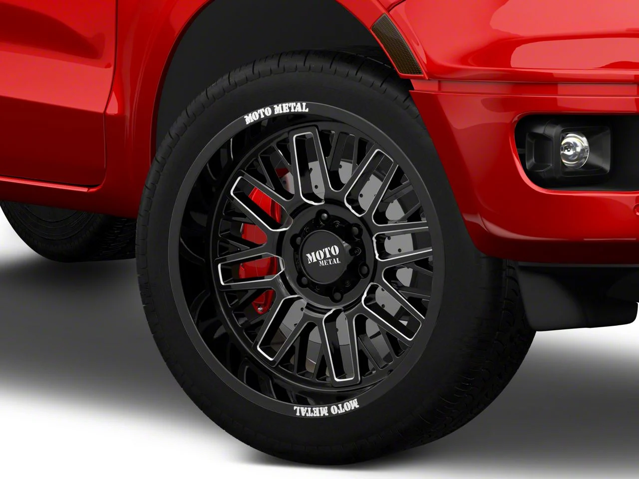 Moto Metal MO802 Gloss Black Milled 6-Lug Wheel; 22x10; -18mm Offset (19-23 Ranger)