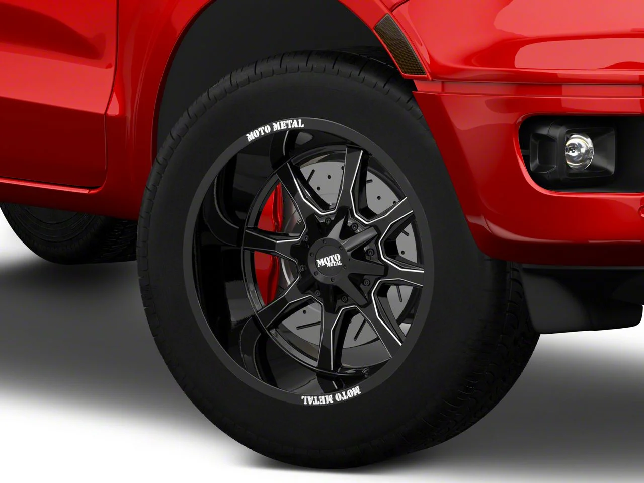 Moto Metal MO970 Gloss Black with Milled Spoke 6-Lug Wheel; 20x9; 18mm Offset (19-23 Ranger)