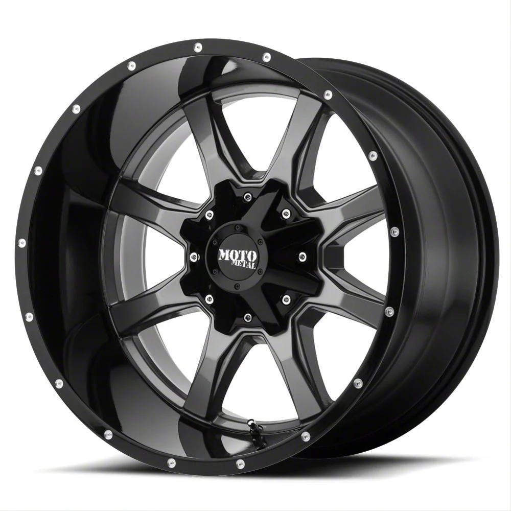 Moto Metal MO970 Gloss Gray Center with Gloss Black Lip 6-Lug Wheel; 20x9; 0mm Offset (19-23 Ranger)