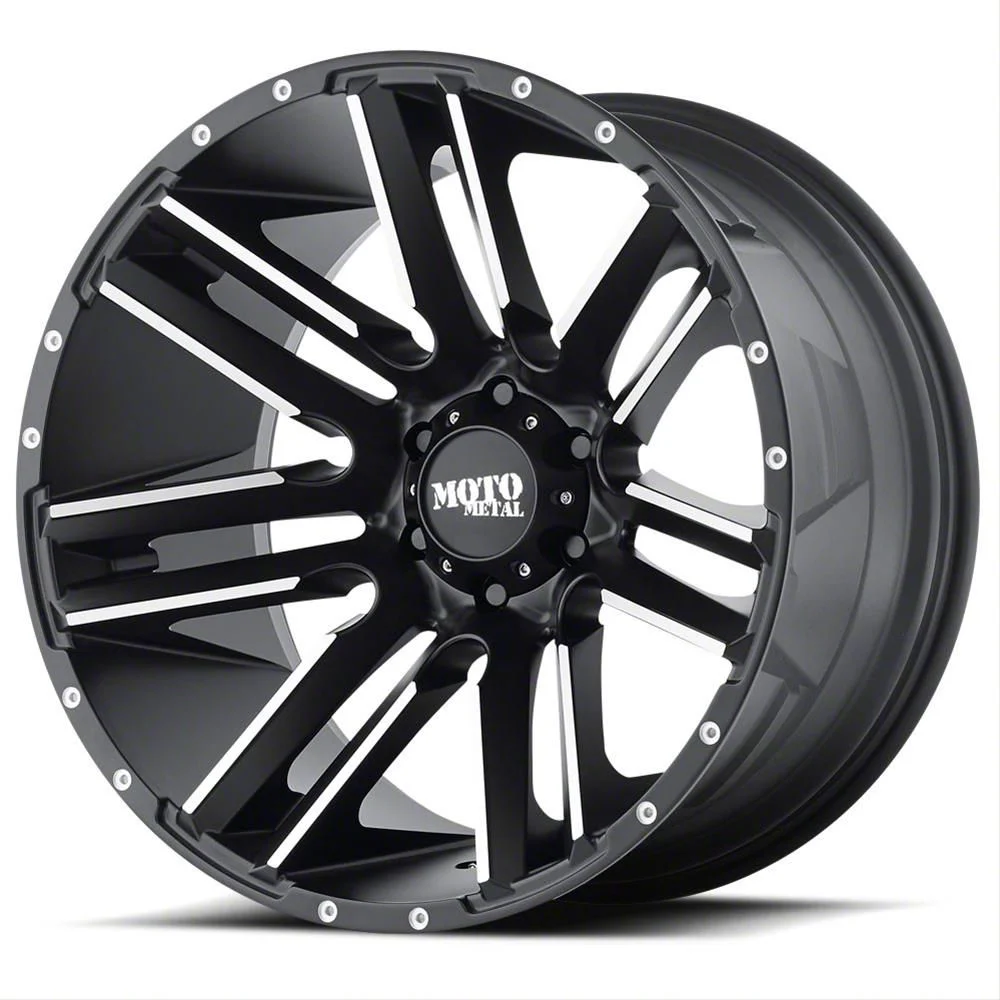 Moto Metal Razor Satin Black Machined 6-Lug Wheel; 22x12; -44mm Offset (19-23 Ranger)