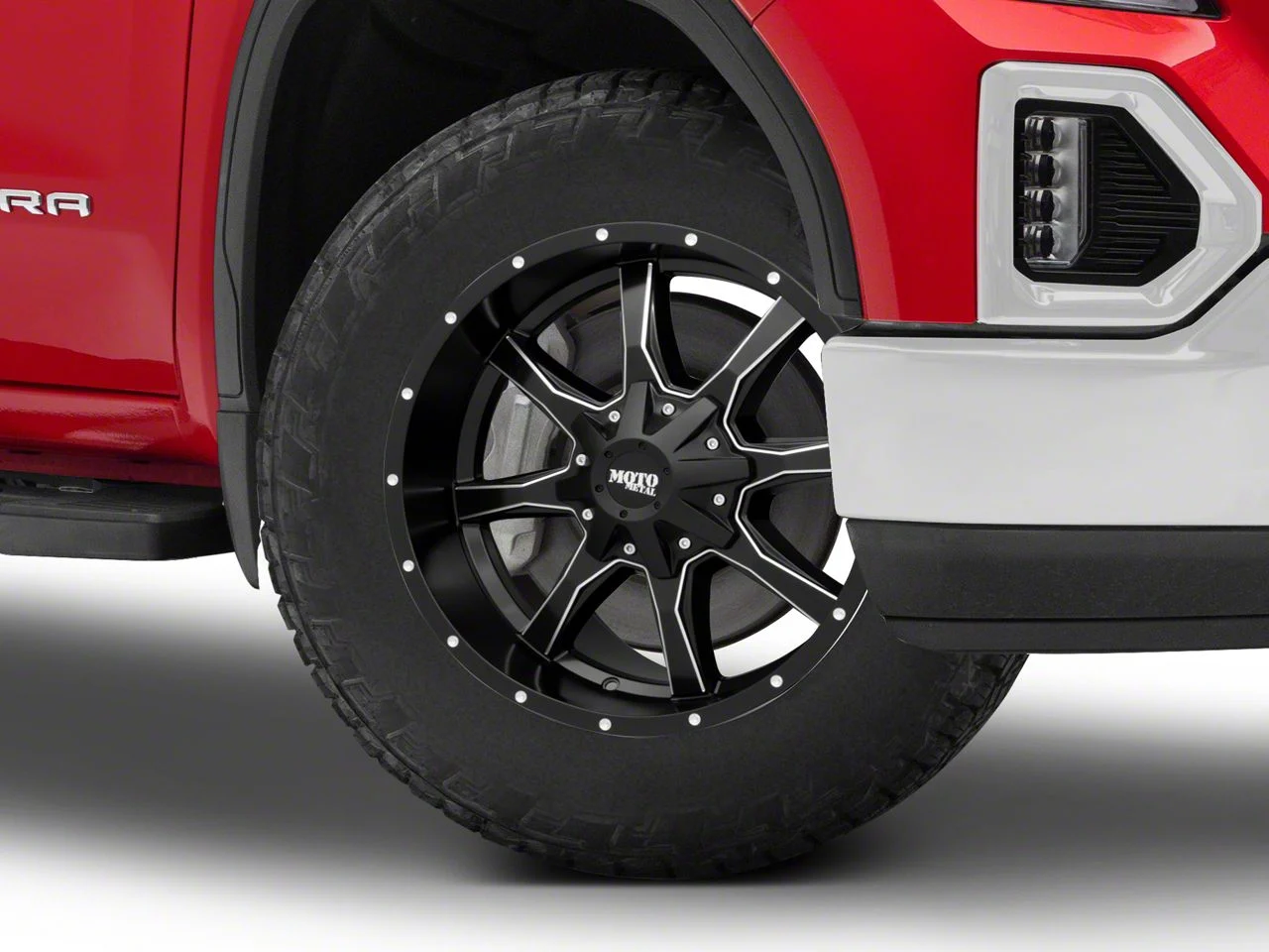 Moto Metal MO970 Semi-Gloss Black Milled 6-Lug Wheel; 20x10; -18mm Offset (19-26 Sierra 1500)