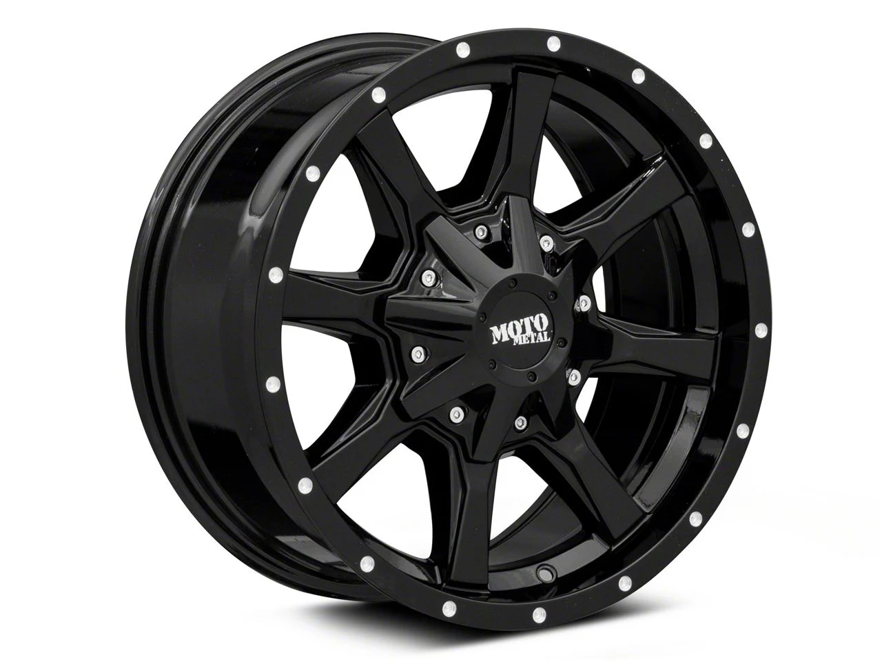 Moto Metal MO970 Gloss Black with Milled Lip 6-Lug Wheel; 24x14; -76mm Offset (21-26 Tahoe)