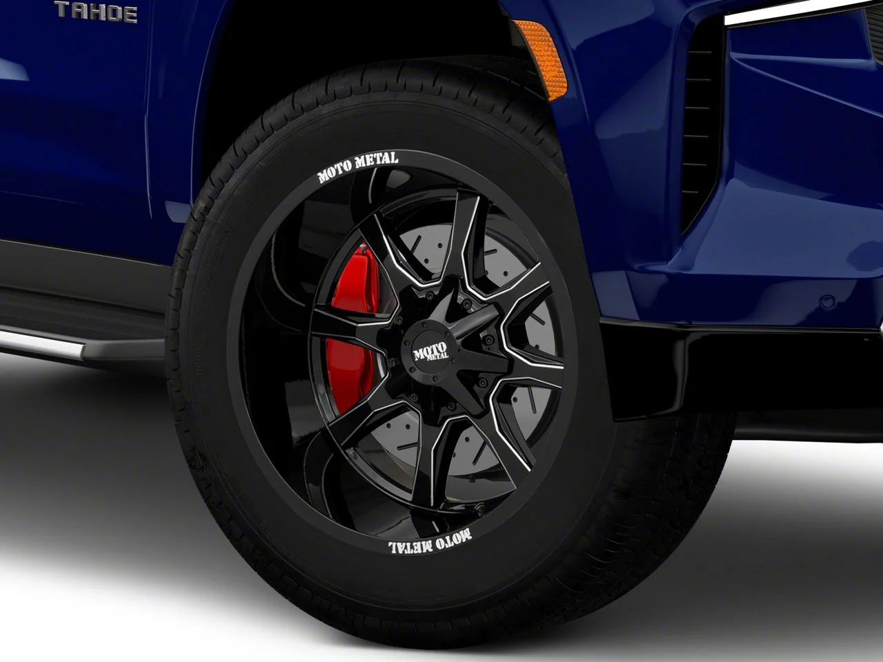 Moto Metal MO970 Gloss Black with Milled Spoke 6-Lug Wheel; 20x9; 18mm Offset (21-26 Tahoe)