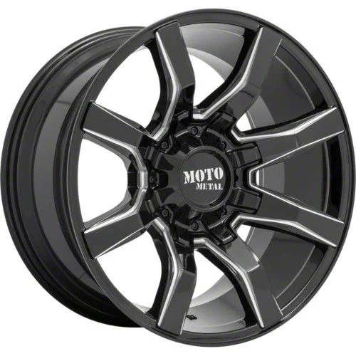 Moto Metal Spider Gloss Black Milled 6-Lug Wheel; 20x10; -18mm Offset (21-26 Tahoe)