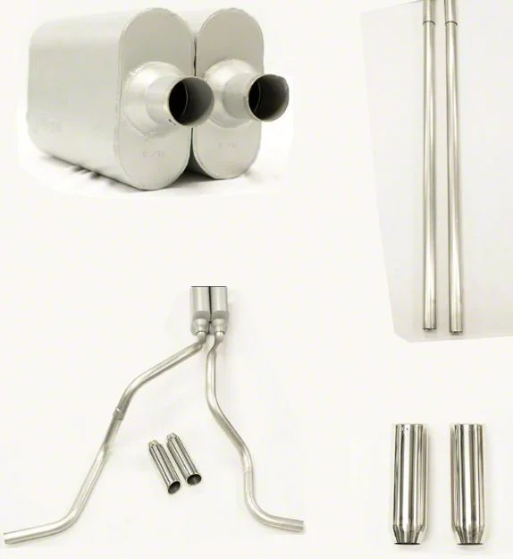 MPI Exhaust Technologies 2.50-Inch Dual Exhaust System with Performance Series Muffler and Chrome Tips; Side Exit (20-26 6.6L Gas Silverado 2500 HD)