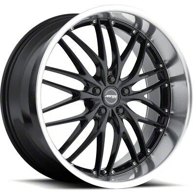 MRR GT1 Black Machined Lip Wheel; 20x10; 20mm Offset (10-15 Camaro)