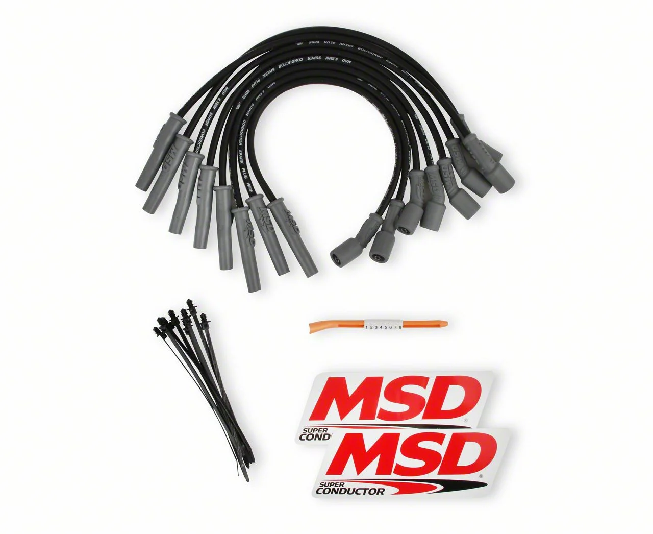 MSD Super Conductor 8.5mm Spark Plug Wires; Black (11-15 6.2L F-350 Super Duty)