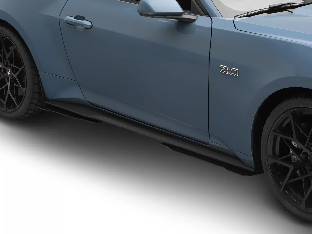 ABS Side Skirts; Front Only; Textured Black (15-26 Mustang, Excluding GT350 & GT500)