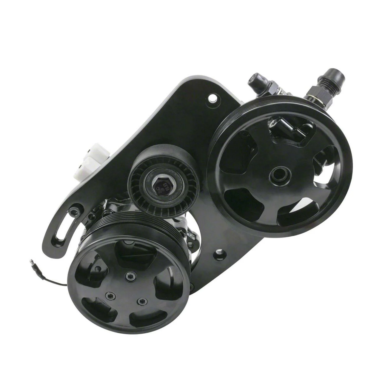 Top Street Performance Aluminum Hydraulic Power Steering Conversion Kit; Black (11-17 Mustang GT)