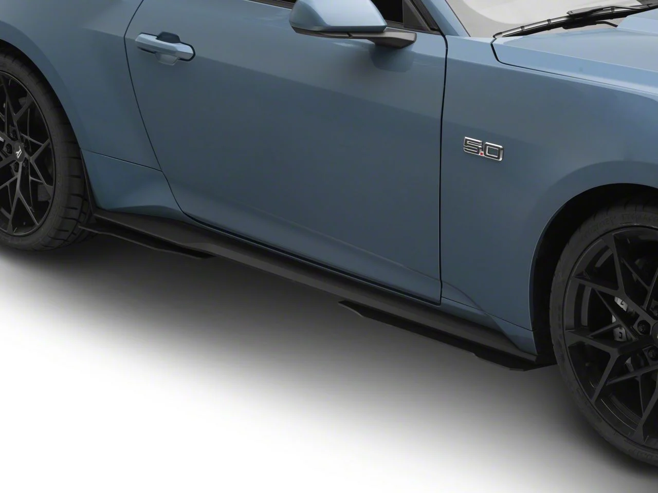 Aluminum Side Skirts; Front and Rear; Matte Black (15-26 Mustang, Excluding GT350 & GT500)