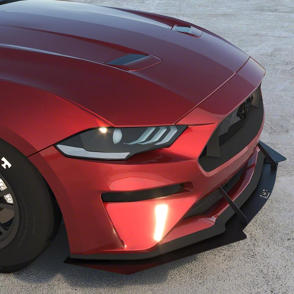 Solid Aluminum Front Air Splitter; Matte Black (18-23 Mustang GT w/o Performance Pack 2, EcoBoost)
