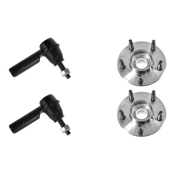 Front Wheel Bearing and Hub Assembly Set with Front Outer Tie Rods (05-14 Mustang)