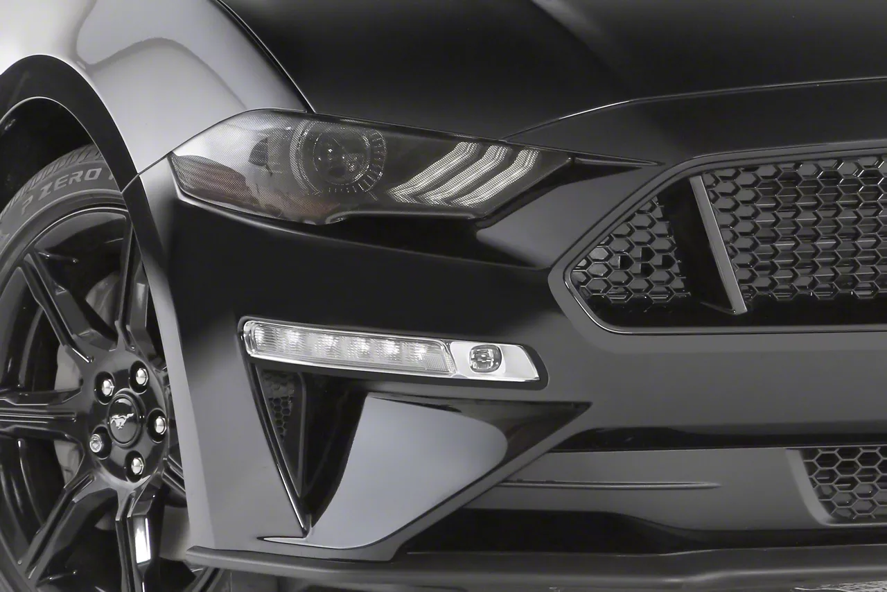 Headlight Covers; Carbon Fiber Look (18-23 Mustang GT, EcoBoost)