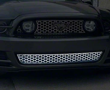Honeycomb Lower Grille Overlay; Polished (13-14 Mustang GT)