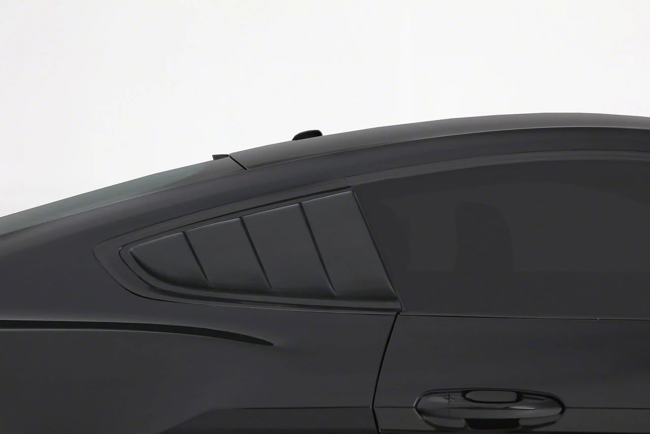Louvered Quarter Window Covers; Carbon Fiber Look (15-23 Mustang Fastback)