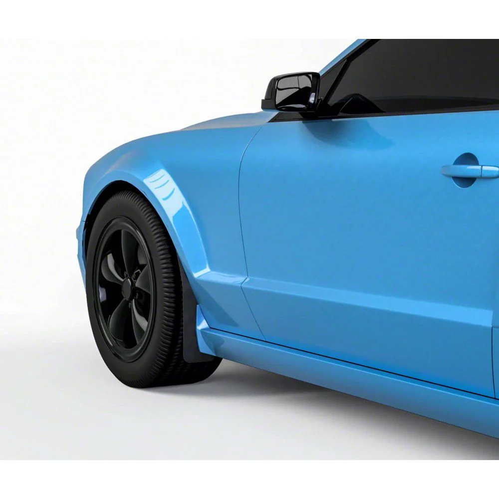Mud Flaps; Front; Gloss Carbon Fiber Vinyl (05-09 Mustang GT, V6)