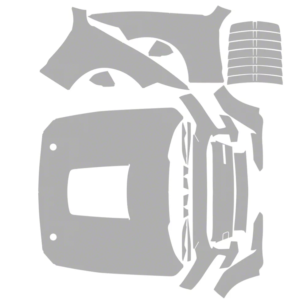 Paint Protection PPF Pre-Cut Kit; Complete Full Front Kit; Gloss (20-22 Mustang GT500)