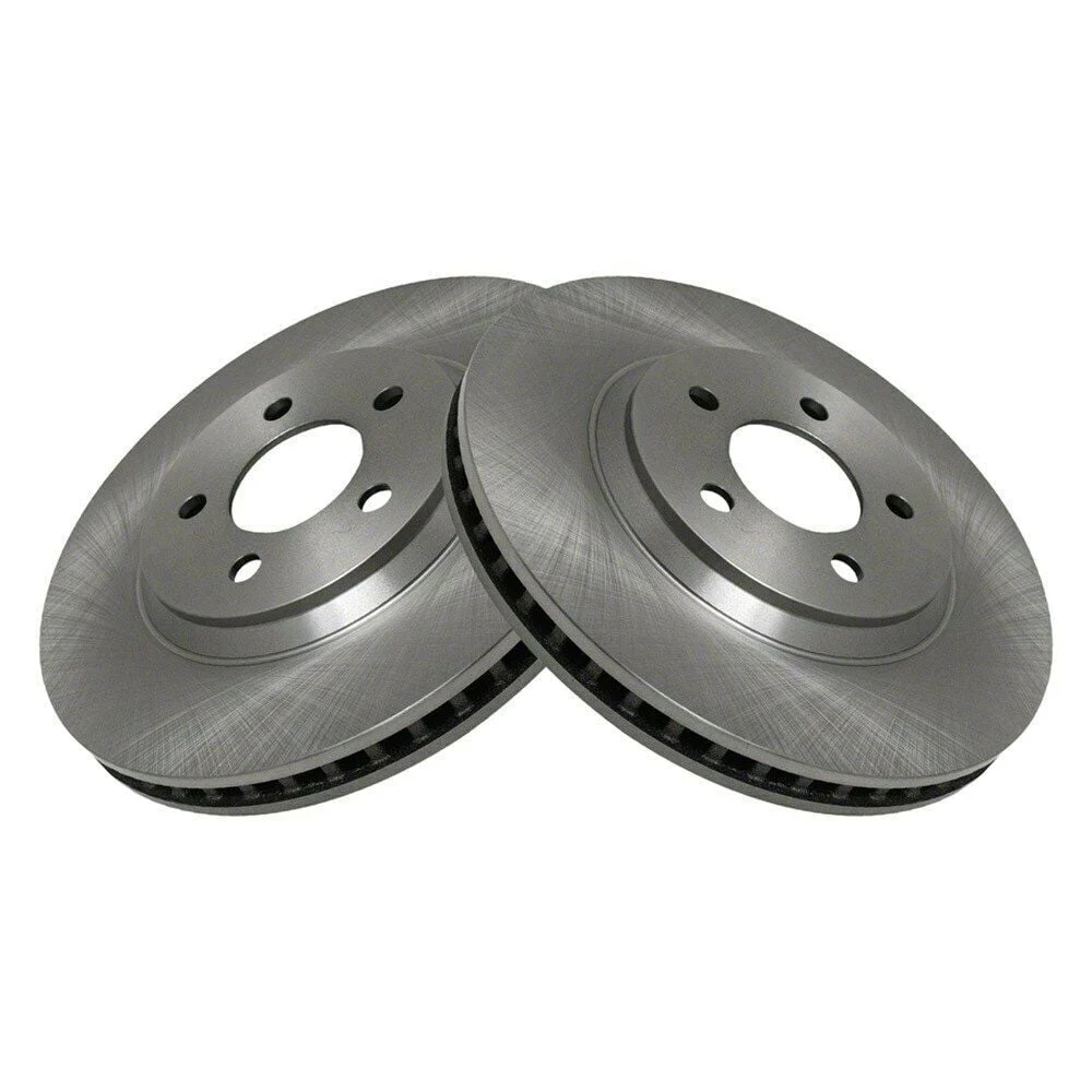 Plain Vented Rotors; Front Pair (05-10 Mustang GT; 11-14 Mustang V6)