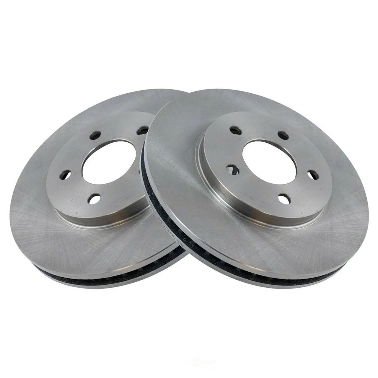 Plain Vented Rotors; Front Pair (05-10 Mustang V6)